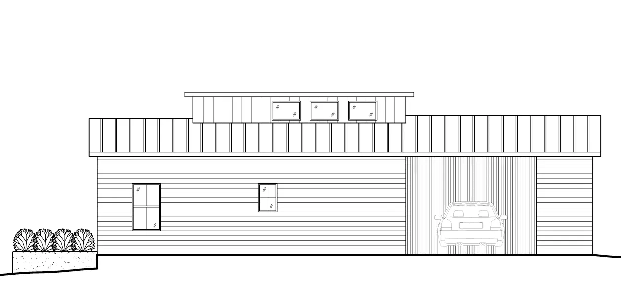 Projekt domu parterowego o pow. 120 m²: 2 Sypialnie, 2 Łazienki, Otwarta kuchnia, bez Garażu
