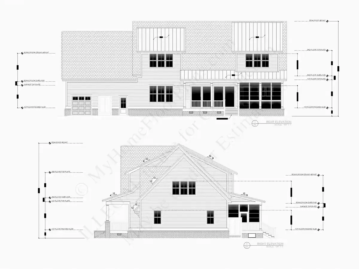 Projekt domu z poddaszem użytkowym o pow. 315 m²: 4 Sypialnie, Gabinet, 4 Łazienki, Otwarta kuchnia, Garaż