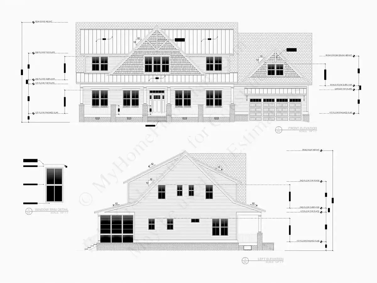 Projekt domu z poddaszem użytkowym o pow. 315 m²: 4 Sypialnie, Gabinet, 4 Łazienki, Otwarta kuchnia, Garaż