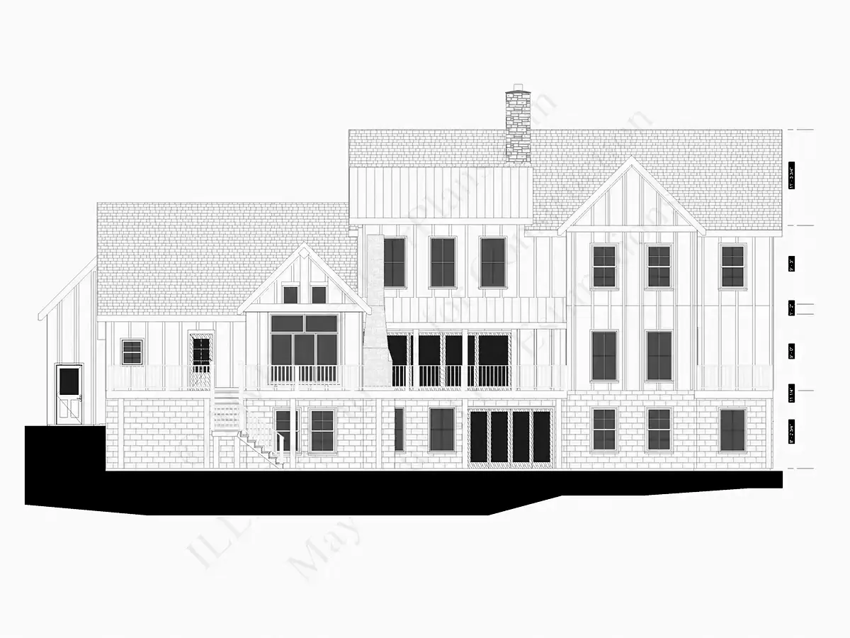 Projekt domu piętrowego + piwnicą o pow. 466 m²: 5 Sypialnie, 6 Łazienki, Otwarta kuchnia, Garaż
