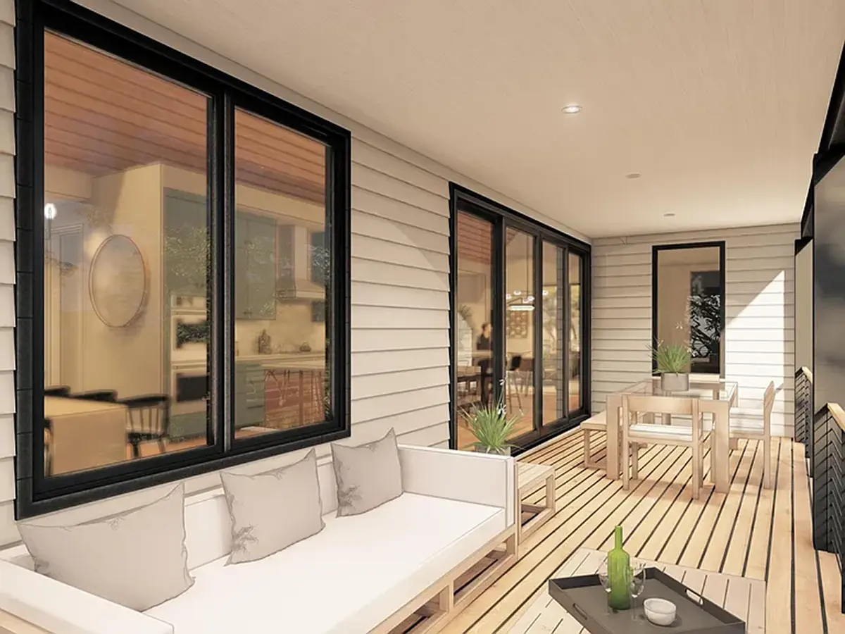 Projekt domu parterowego o pow. 181 m²: 3 Sypialnie, 2 Łazienki, Otwarta kuchnia, bez Garażu