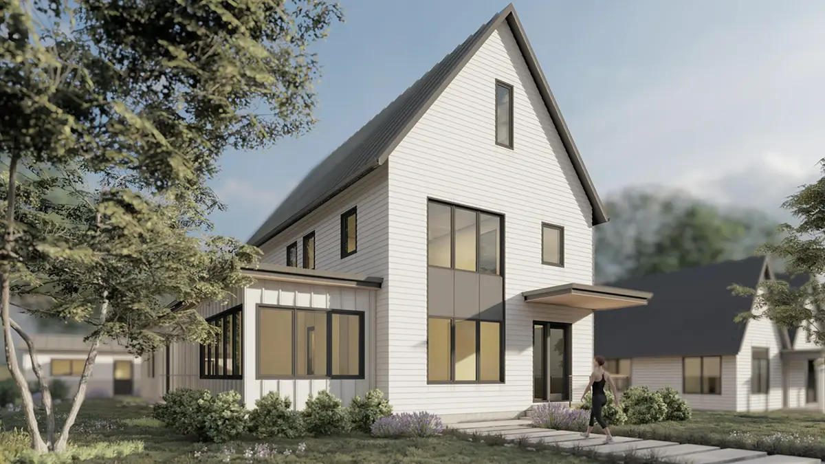 Projekt domu piętrowego o pow. 299 m²: 4 Sypialnie, Gabinet, 4 Łazienki, Otwarta kuchnia, bez Garażu