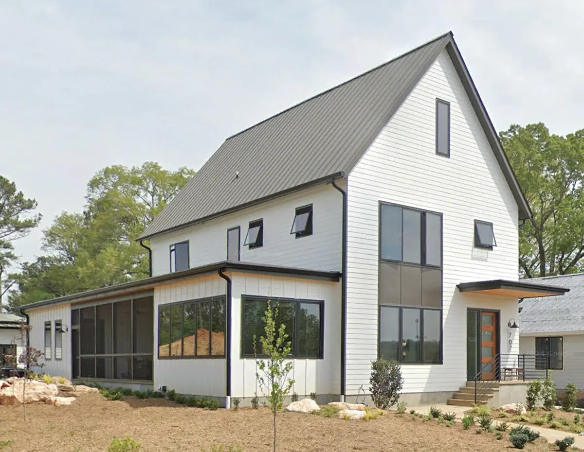Projekt domu piętrowego o pow. 299 m²: 4 Sypialnie, Gabinet, 4 Łazienki, Otwarta kuchnia, bez Garażu