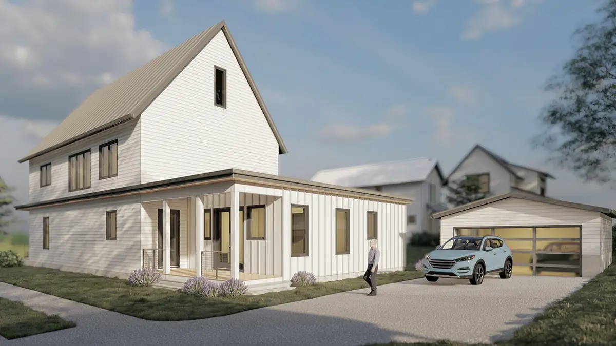 Projekt domu piętrowego o pow. 299 m²: 4 Sypialnie, Gabinet, 4 Łazienki, Otwarta kuchnia, bez Garażu