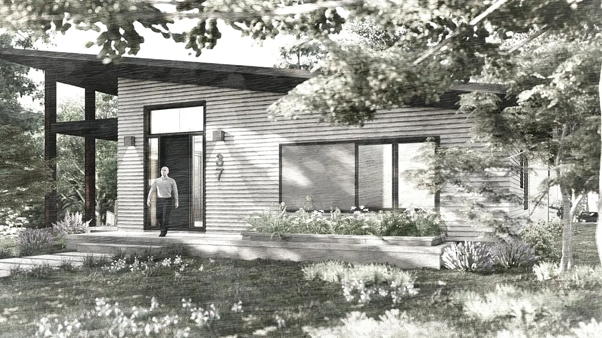 Projekt domu parterowego o pow. 173 m²: 3 Sypialnie, 2 Łazienki, Otwarta kuchnia, bez Garażu