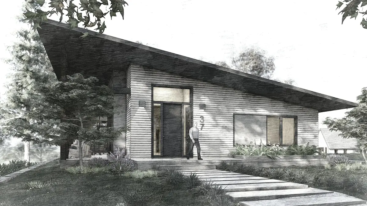 Projekt domu parterowego o pow. 173 m²: 3 Sypialnie, 2 Łazienki, Otwarta kuchnia, bez Garażu