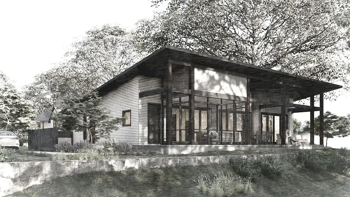 Projekt domu parterowego o pow. 173 m²: 3 Sypialnie, 2 Łazienki, Otwarta kuchnia, bez Garażu