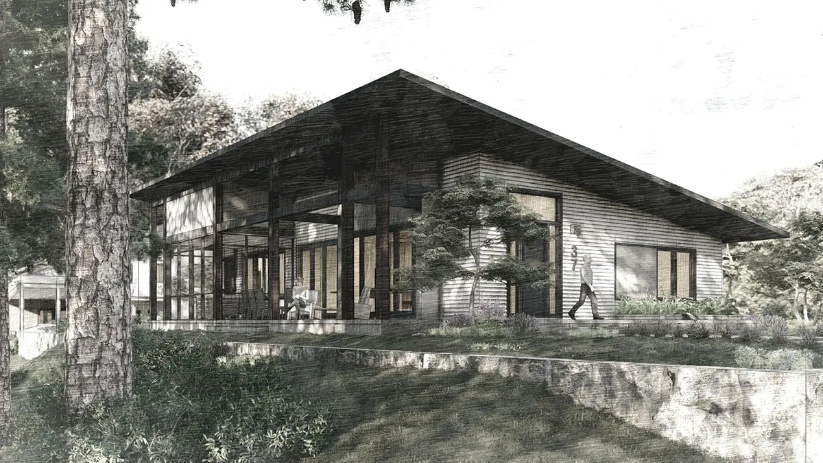 Projekt domu parterowego o pow. 173 m²: 3 Sypialnie, 2 Łazienki, Otwarta kuchnia, bez Garażu