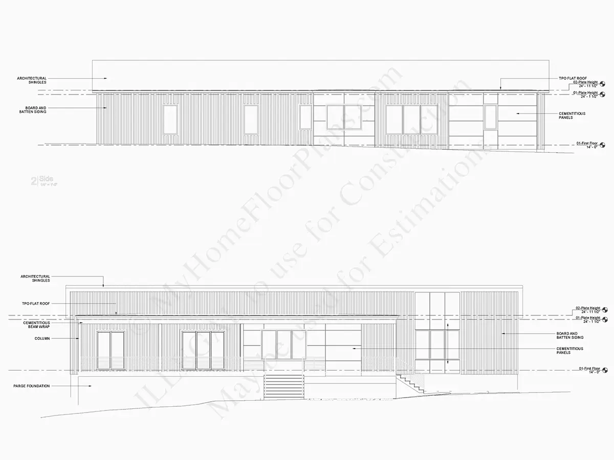 Projekt domu parterowego o pow. 196 m²: 4 Sypialnie, Gabinet, 4 Łazienki, Otwarta kuchnia, bez Garażu