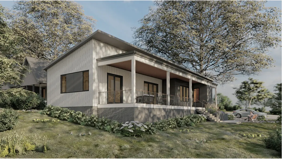 Projekt domu parterowego o pow. 196 m²: 4 Sypialnie, Gabinet, 4 Łazienki, Otwarta kuchnia, bez Garażu