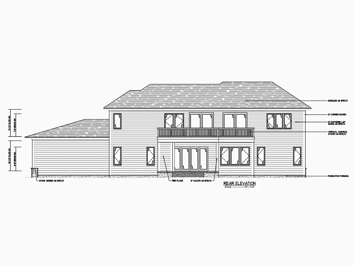 Projekt domu piętrowego o pow. 483 m²: 5 Sypialnie, Gabinet, 5 Łazienki, Otwarta kuchnia, Garaż