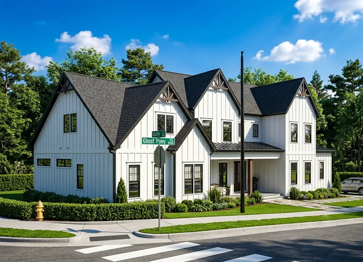 Projekt domu piętrowego + piwnicą o pow. 433 m²: 4 Sypialnie, Gabinet, 6 Łazienki, Otwarta kuchnia, Garaż