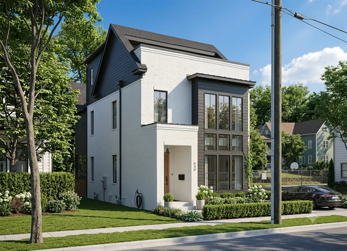 Projekt domu dwupiętrowego o pow. 238 m²: 4 Sypialnie, 3 Łazienki, Otwarta kuchnia, bez Garażu