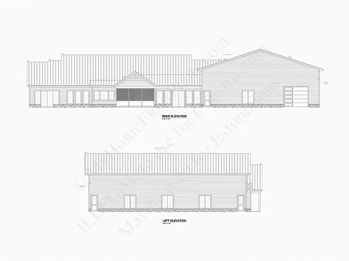 Projekt domu parterowego o pow. 375 m²: 3 Sypialnie, Gabinet, 5 Łazienki, Otwarta kuchnia, Garaż
