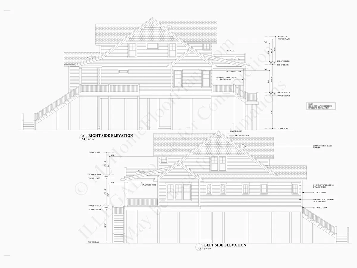 Projekt domu dwupiętrowego o pow. 281 m²: 4 Sypialnie, 4 Łazienki, Otwarta kuchnia, Garaż