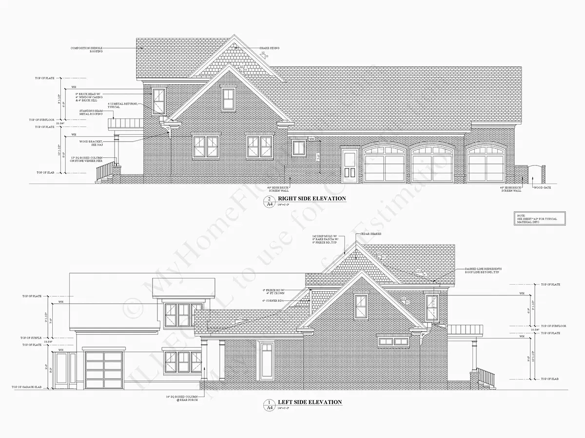 Projekt domu piętrowego o pow. 418 m²: 4 Sypialnie, Gabinet, 5 Łazienki, Otwarta kuchnia, Garaż