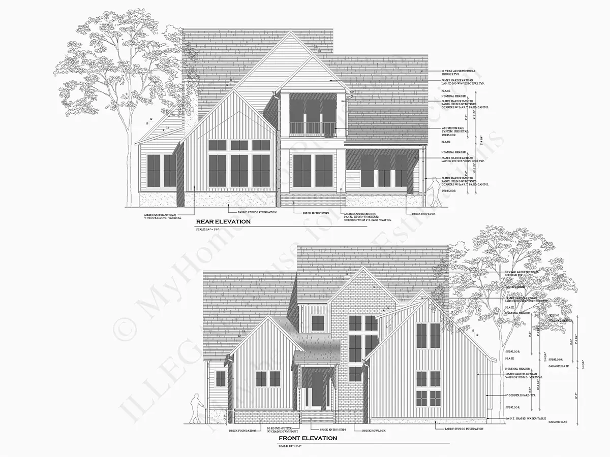 Projekt domu z poddaszem użytkowym o pow. 398 m²: 3 Sypialnie, 4 Łazienki, Otwarta kuchnia, Garaż
