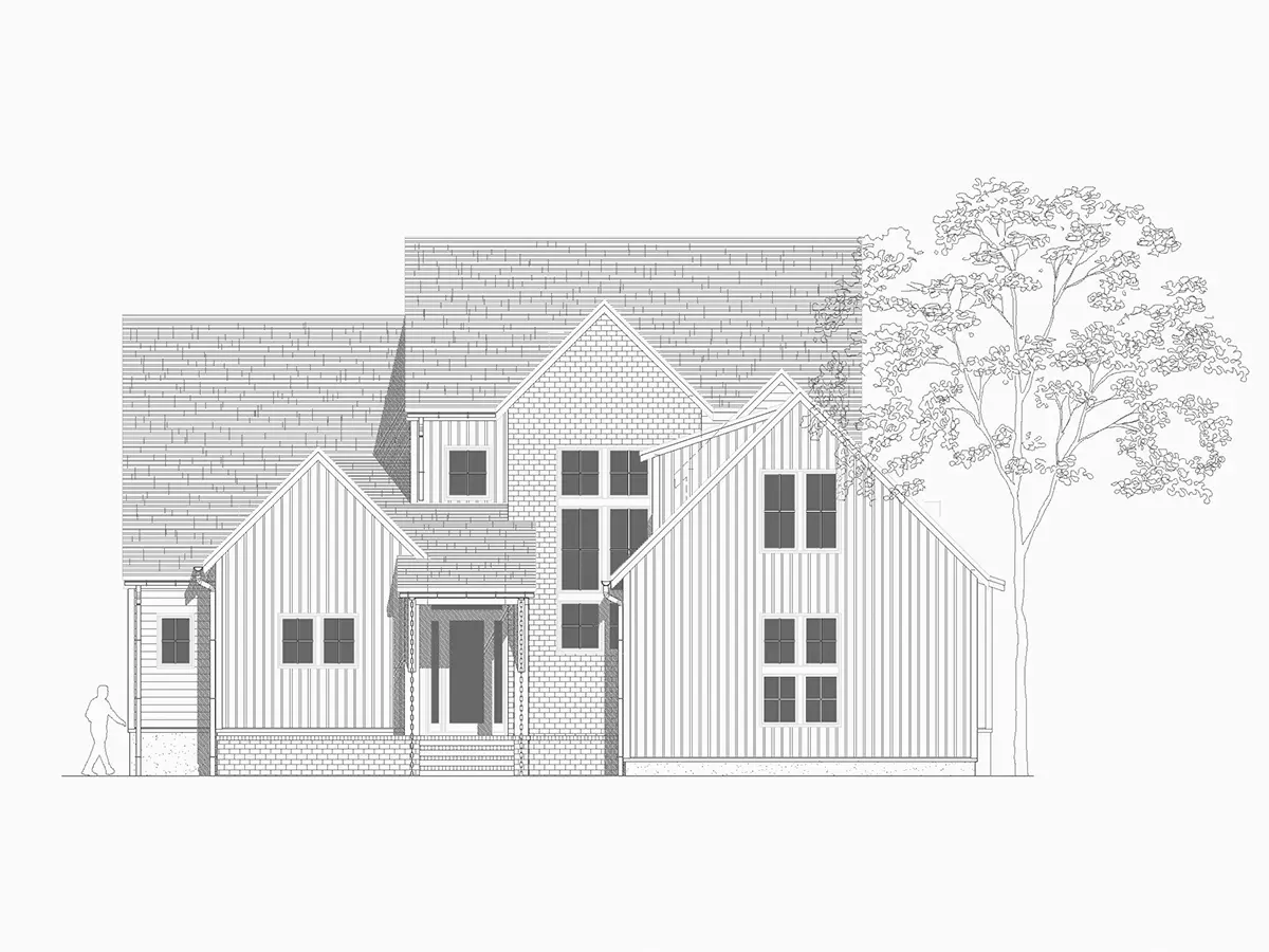 Projekt domu z poddaszem użytkowym o pow. 398 m²: 3 Sypialnie, 4 Łazienki, Otwarta kuchnia, Garaż