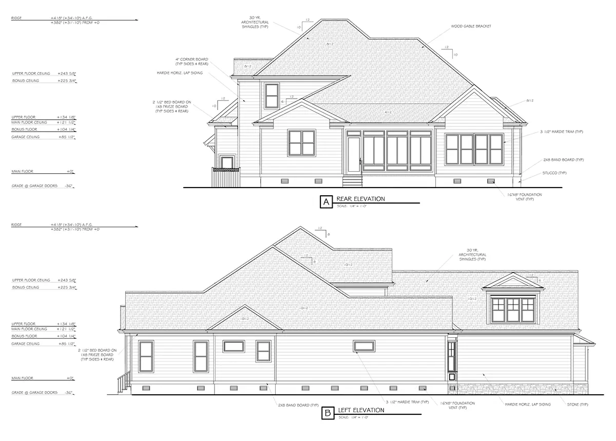 Projekt domu z poddaszem użytkowym o pow. 390 m²: 5 Sypialnie, Gabinet, 5 Łazienki, Otwarta kuchnia, Garaż