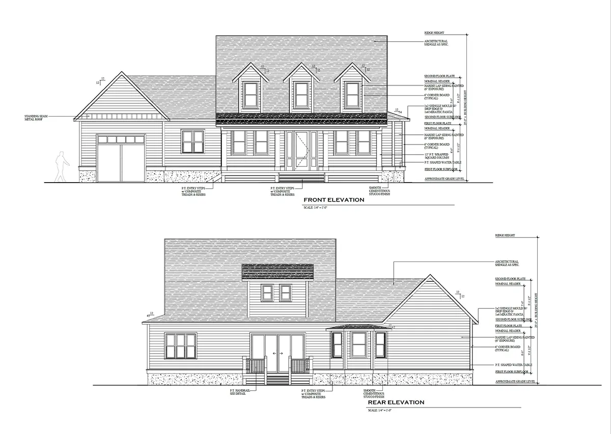 Projekt domu z poddaszem użytkowym o pow. 249 m²: 3 Sypialnie, Gabinet, 3 Łazienki, Otwarta kuchnia, Garaż
