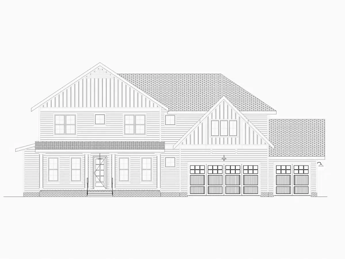 Projekt domu piętrowego o pow. 445 m²: 4 Sypialnie, Gabinet, 5 Łazienki, Otwarta kuchnia, Garaż