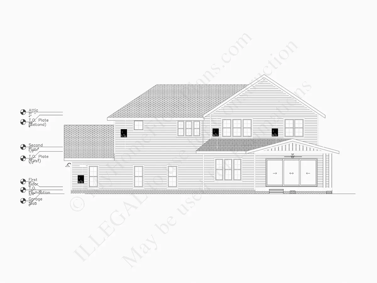 Projekt domu piętrowego o pow. 445 m²: 4 Sypialnie, Gabinet, 5 Łazienki, Otwarta kuchnia, Garaż