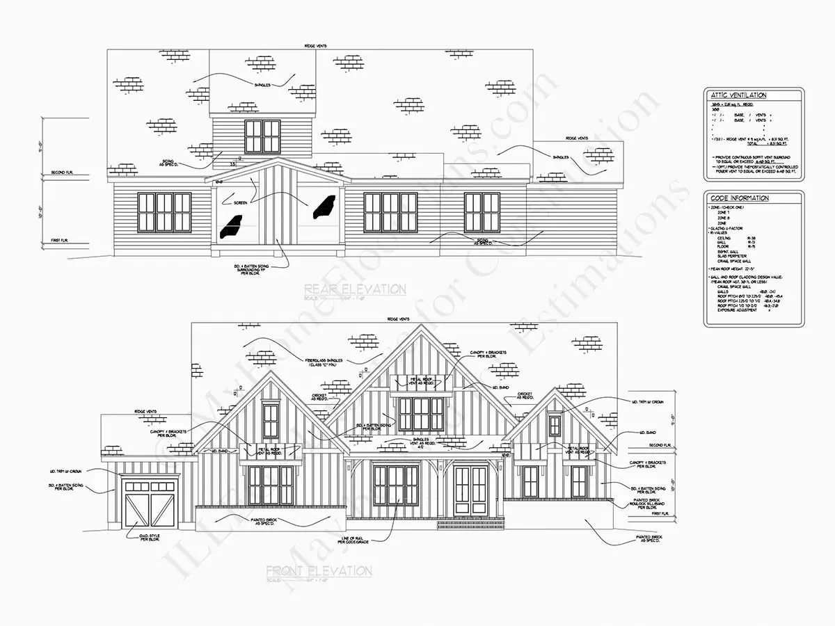 Projekt domu z poddaszem użytkowym o pow. 386 m²: 4 Sypialnie, Gabinet, 5 Łazienki, Otwarta kuchnia, Garaż