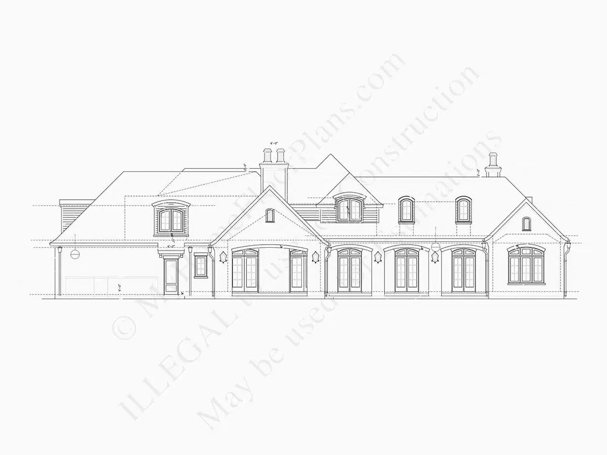 Projekt domu z poddaszem użytkowym o pow. 633 m²: 4 Sypialnie, Gabinet, 6 Łazienki, Otwarta kuchnia, Garaż