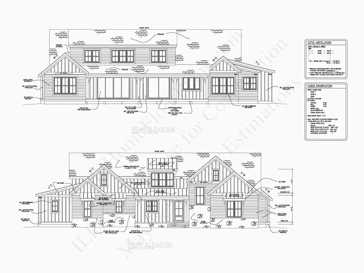 Projekt domu z poddaszem użytkowym o pow. 387 m²: 4 Sypialnie, Gabinet, 5 Łazienki, Otwarta kuchnia, Garaż