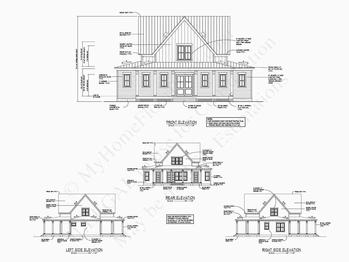 Projekt domu z poddaszem użytkowym o pow. 228 m²: 4 Sypialnie, 3 Łazienki, Otwarta kuchnia, bez Garażu