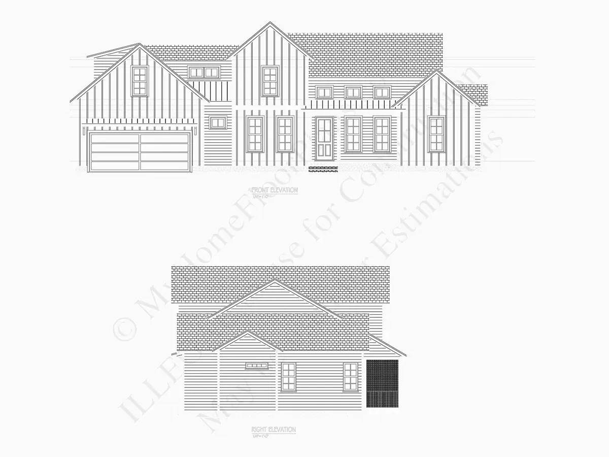 Projekt domu piętrowego o pow. 238 m²: 4 Sypialnie, Gabinet, 4 Łazienki, Otwarta kuchnia, Garaż