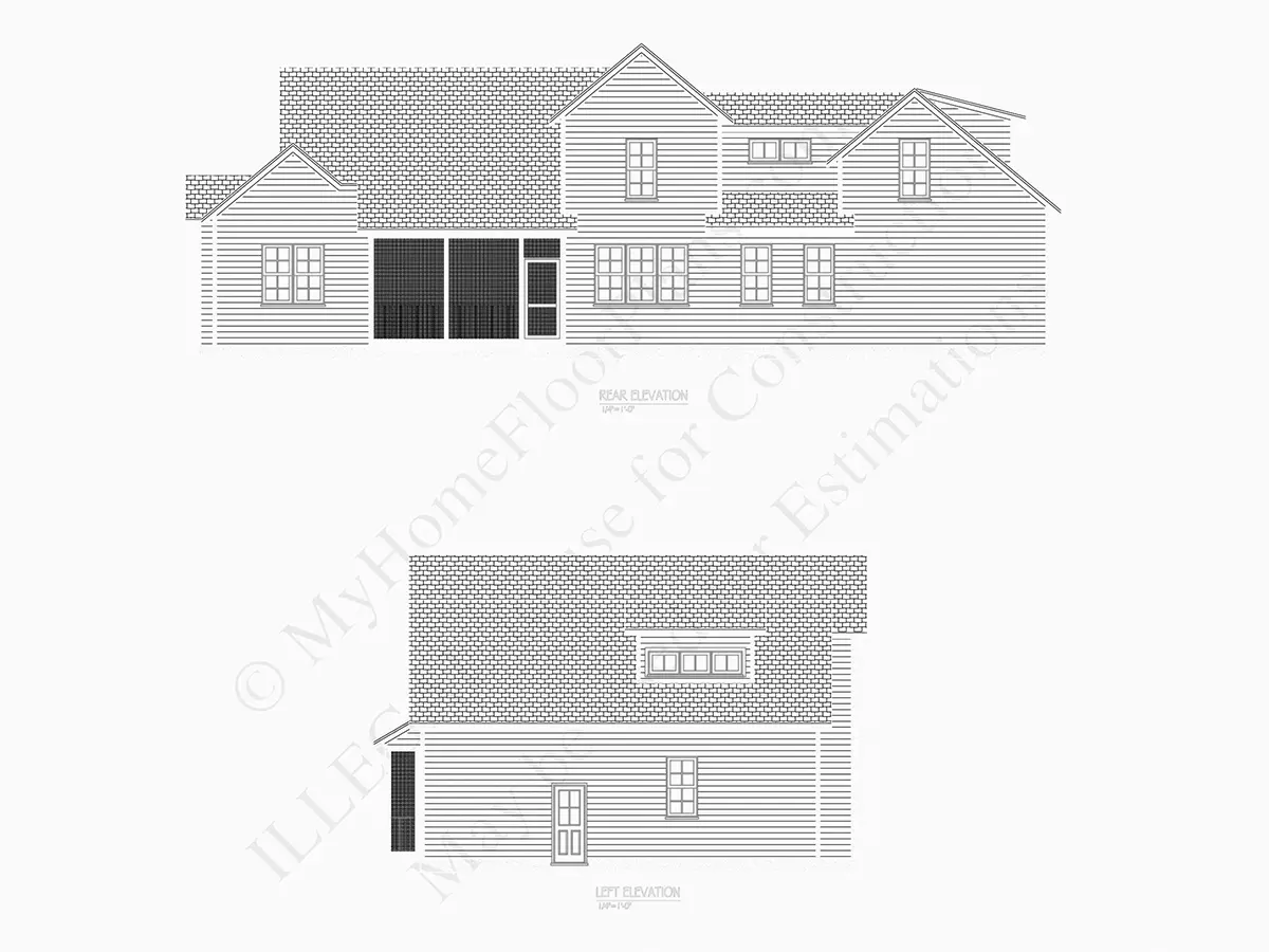 Projekt domu piętrowego o pow. 238 m²: 4 Sypialnie, Gabinet, 4 Łazienki, Otwarta kuchnia, Garaż