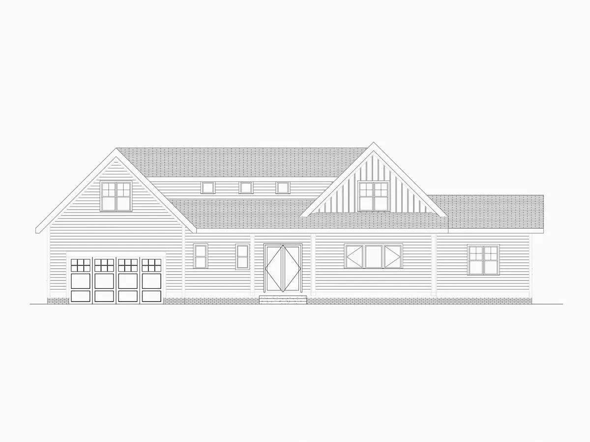 Projekt domu z poddaszem użytkowym o pow. 419 m²: 4 Sypialnie, 4 Łazienki, Otwarta kuchnia, Garaż