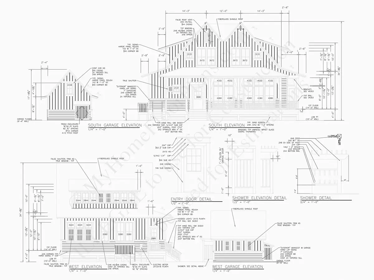 Projekt domu z poddaszem użytkowym o pow. 233 m²: 4 Sypialnie, 5 Łazienki, Otwarta kuchnia, Garaż