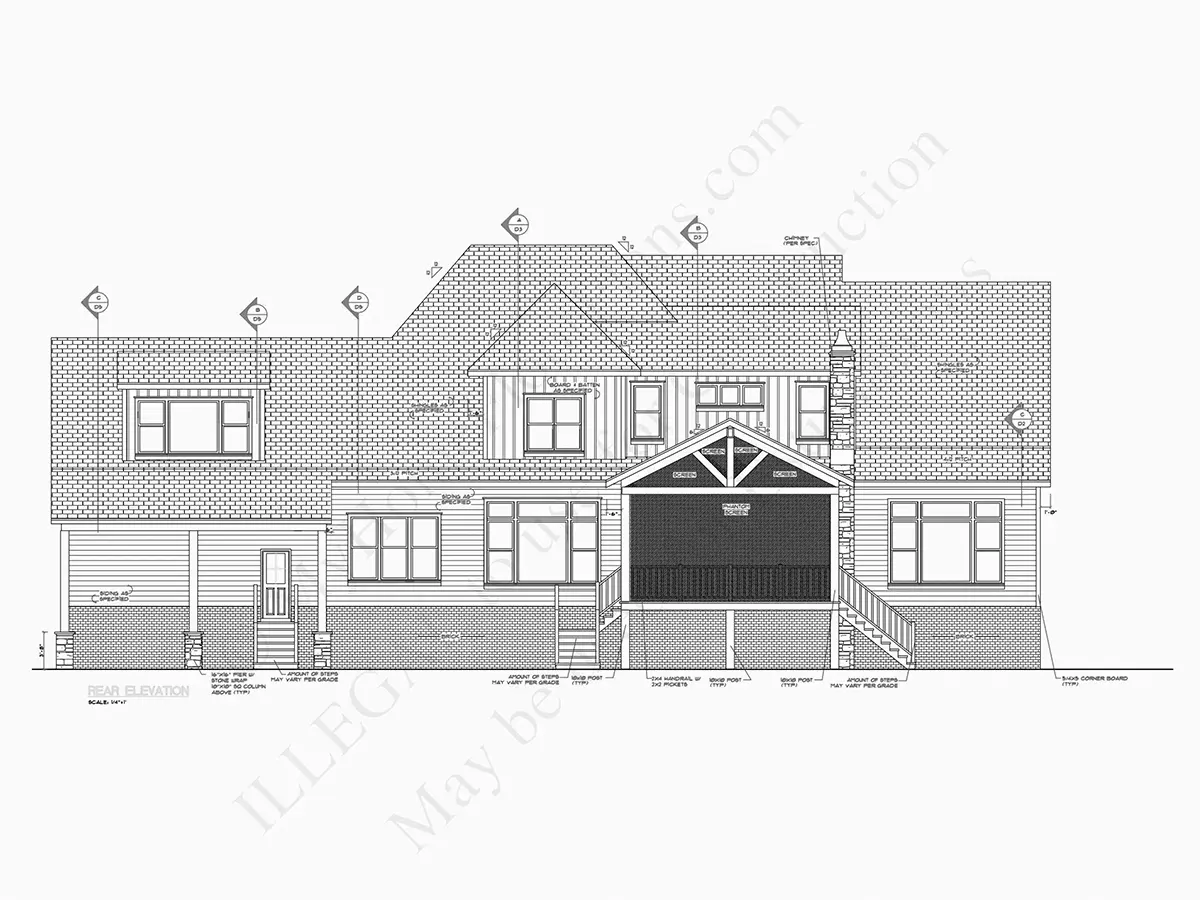 Projekt domu piętrowego o pow. 409 m²: 4 Sypialnie, Gabinet, 5 Łazienki, Otwarta kuchnia, Garaż