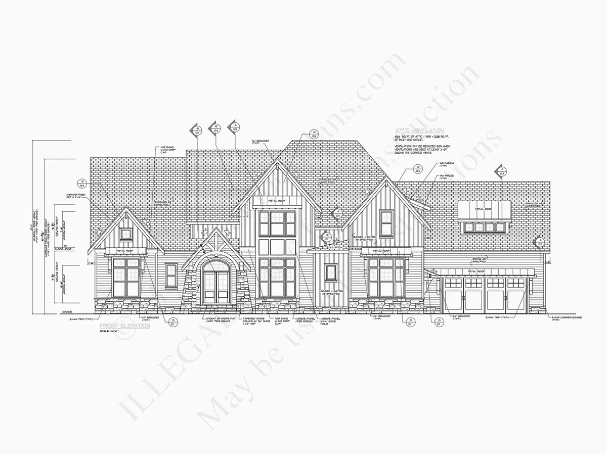 Projekt domu piętrowego o pow. 409 m²: 4 Sypialnie, Gabinet, 5 Łazienki, Otwarta kuchnia, Garaż