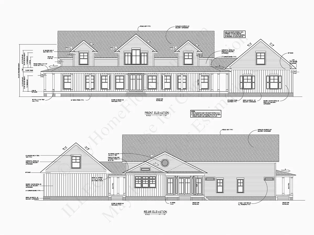 Projekt domu z poddaszem użytkowym o pow. 312 m²: 3 Sypialnie, 4 Łazienki, Garaż