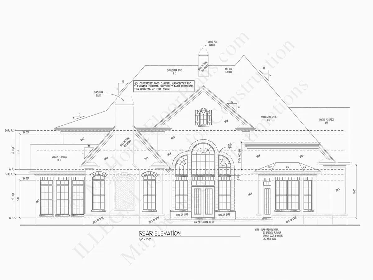Projekt domu piętrowego o pow. 350 m²: 4 Sypialnie, Gabinet, 4 Łazienki, Garaż