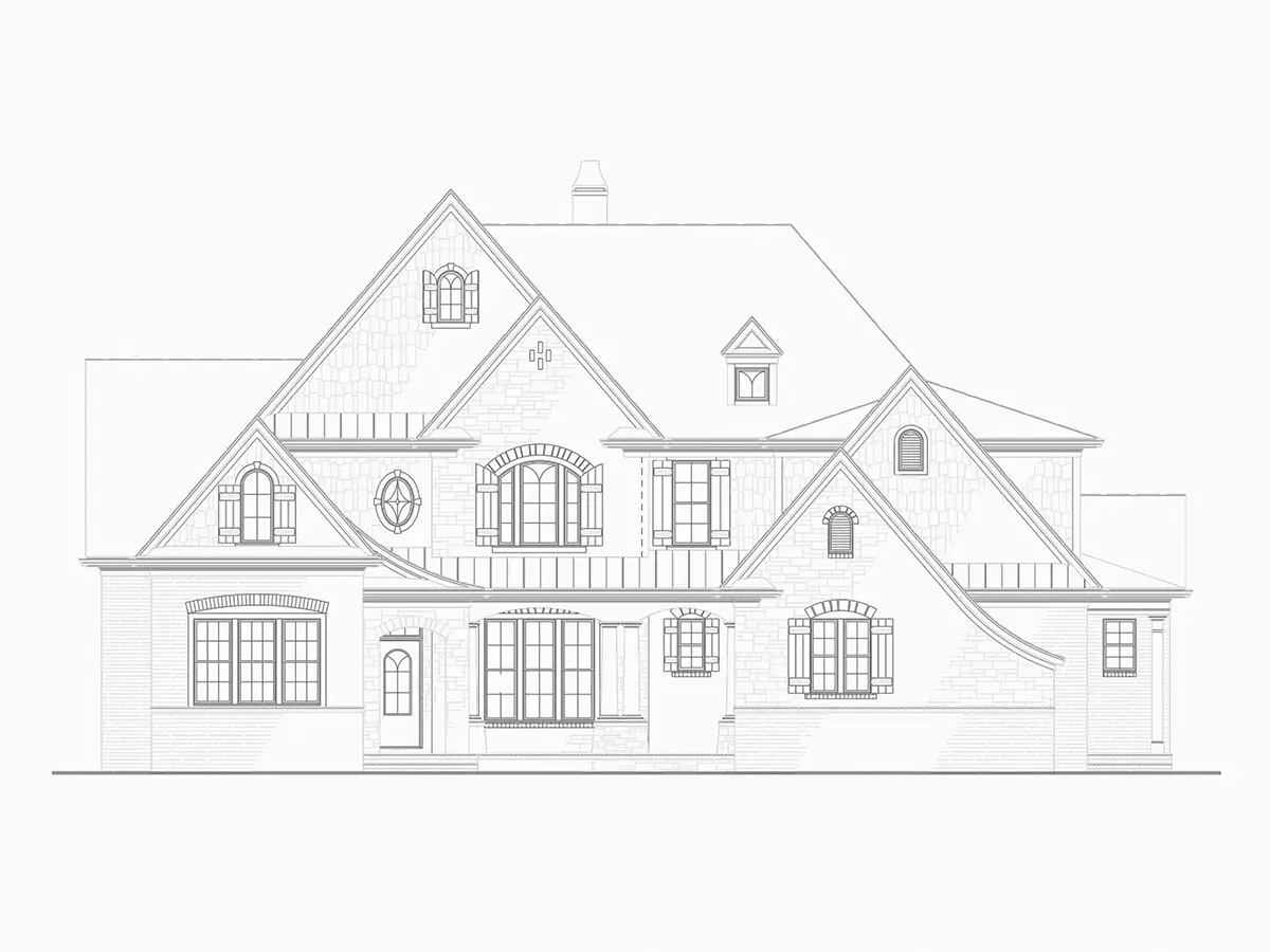 Projekt domu piętrowego o pow. 350 m²: 4 Sypialnie, Gabinet, 4 Łazienki, Garaż