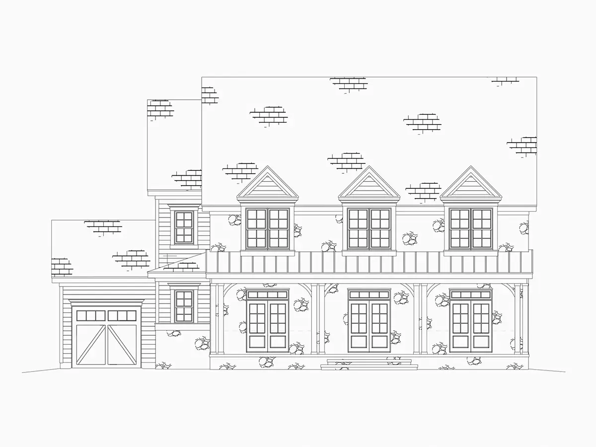 Projekt domu piętrowego o pow. 409 m²: 5 Sypialnie, Gabinet, 6 Łazienki, Otwarta kuchnia, Garaż