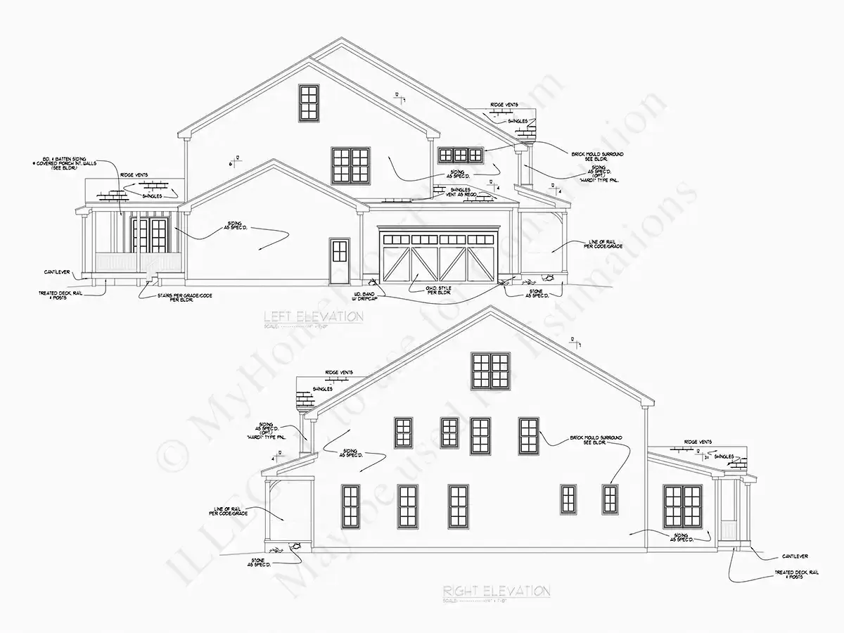 Projekt domu piętrowego o pow. 409 m²: 5 Sypialnie, Gabinet, 6 Łazienki, Otwarta kuchnia, Garaż