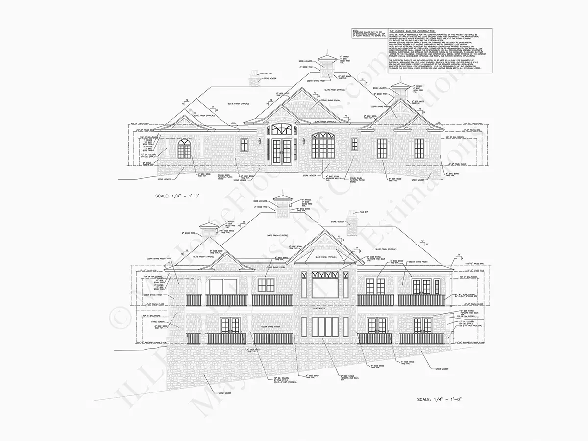 Projekt domu parterowego + piwnicą o pow. 425 m²: 4 Sypialnie, Gabinet, 5 Łazienki, Otwarta kuchnia, Garaż