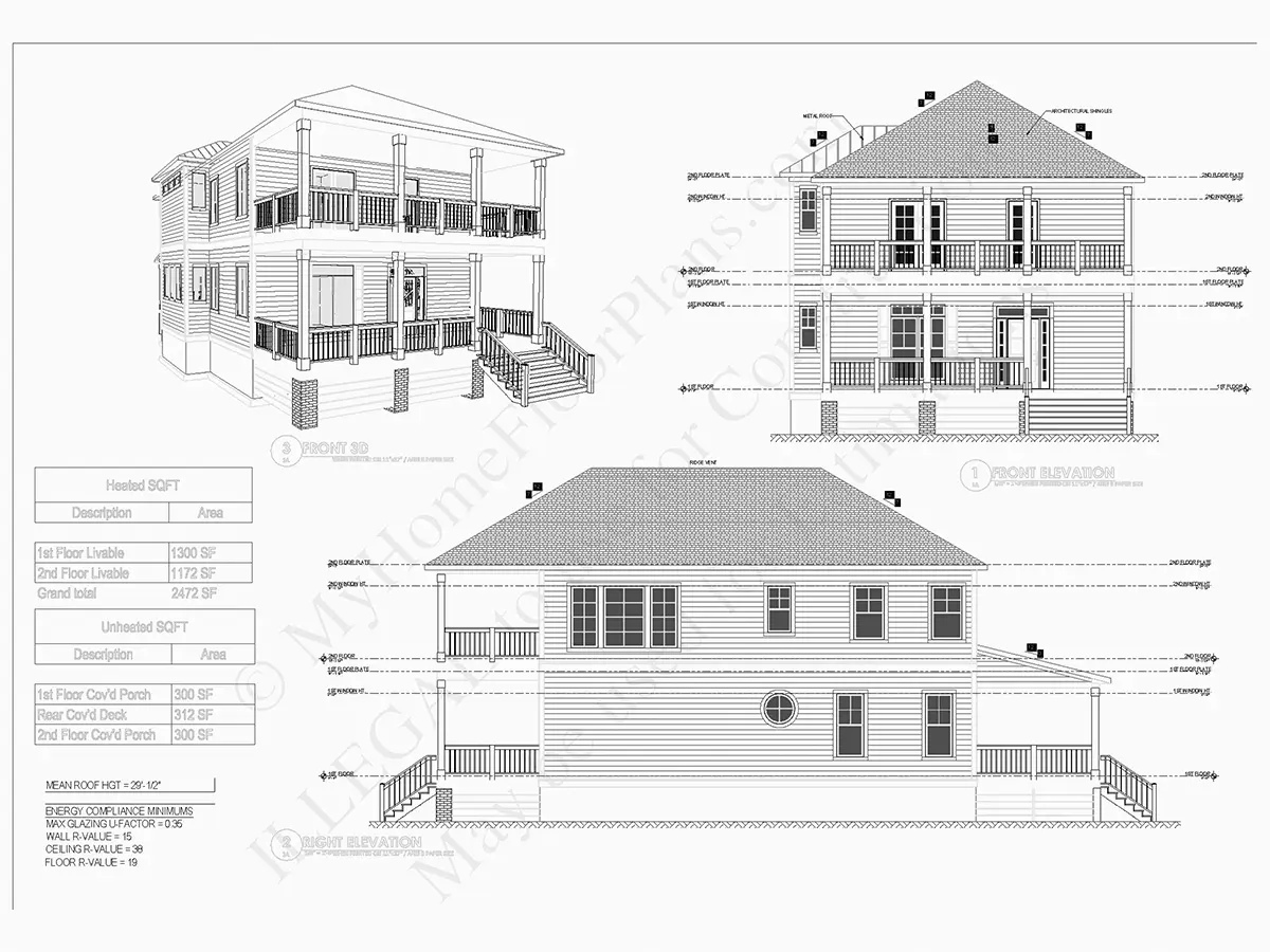 Projekt domu piętrowego o pow. 230 m²: 3 Sypialnie, Gabinet, 3 Łazienki, Otwarta kuchnia, bez Garażu