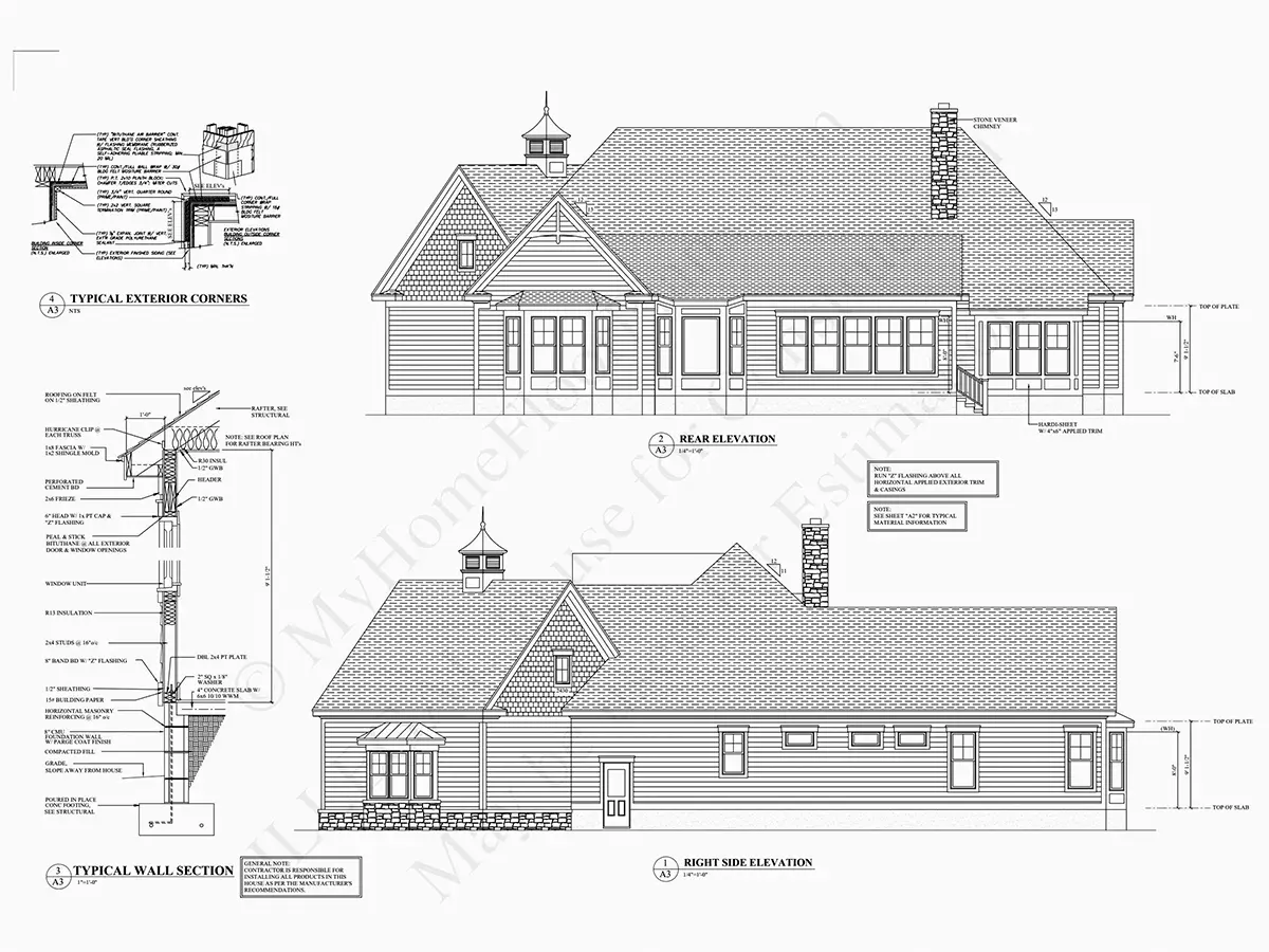 Projekt domu z poddaszem użytkowym o pow. 433 m²: 4 Sypialnie, Gabinet, 4 Łazienki, Otwarta kuchnia, Garaż
