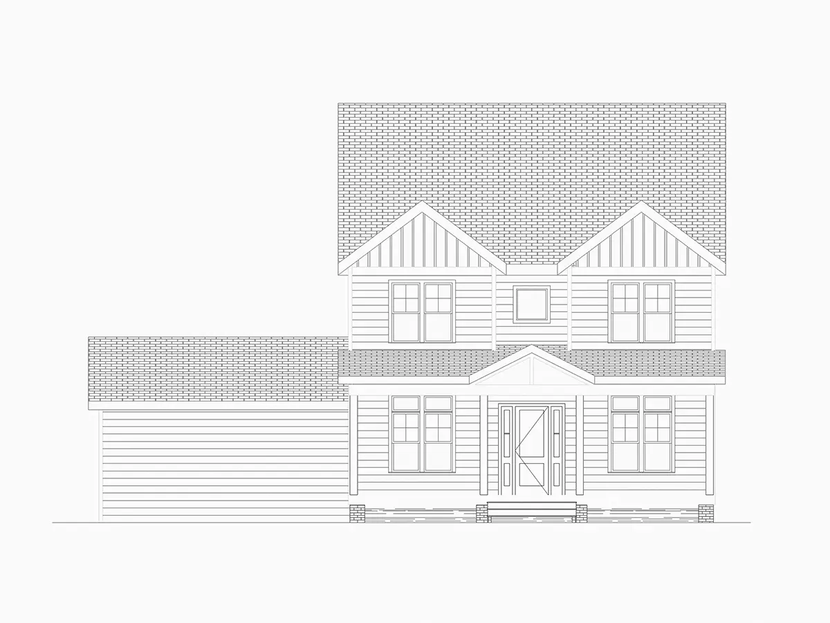 Projekt domu piętrowego o pow. 237 m²: 4 Sypialnie, Gabinet, 5 Łazienki, Otwarta kuchnia, Garaż