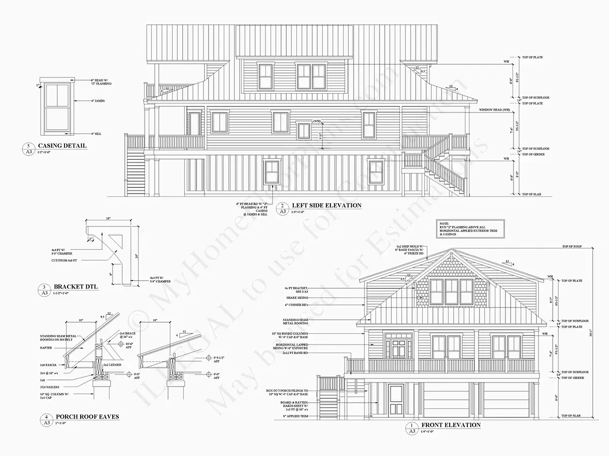 Projekt domu dwupiętrowego o pow. 60 m²: 4 Sypialnie, 4 Łazienki, Otwarta kuchnia, Garaż