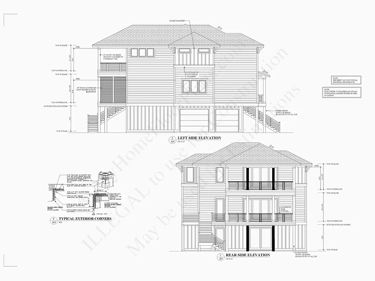 Projekt domu dwupiętrowego o pow. 318 m²: 4 Sypialnie, 4 Łazienki, Otwarta kuchnia, Garaż