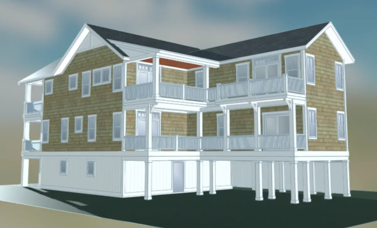 Projekt domu dwupiętrowego o pow. 335 m²: 5 Sypialnie, 6 Łazienki, Otwarta kuchnia, Garaż