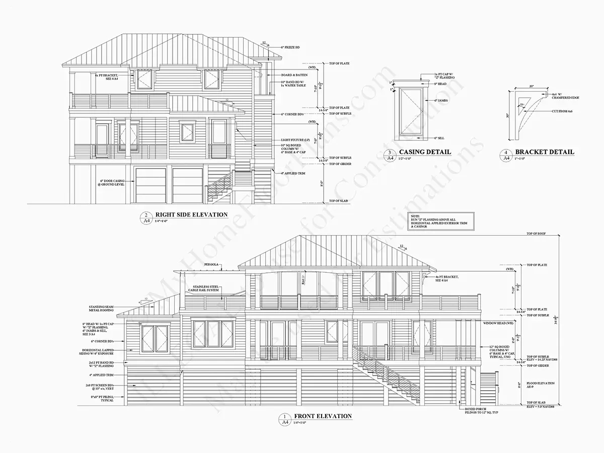 Projekt domu dwupiętrowego o pow. 275 m²: 4 Sypialnie, 6 Łazienki, Otwarta kuchnia, Garaż