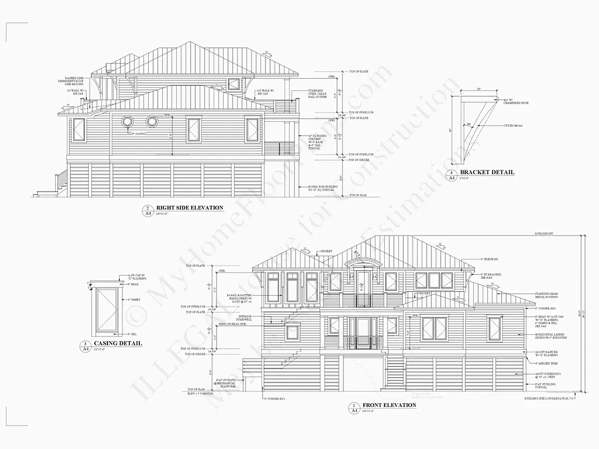 Projekt domu dwupiętrowego o pow. 285 m²: 4 Sypialnie, 5 Łazienki, Otwarta kuchnia, Garaż